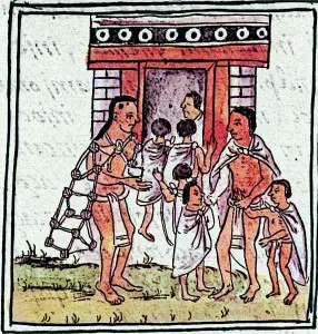 Aztec-Children-being-Taken-to-Aztec-School