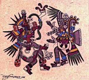 Aztec-Gods-Quetzalcoatl-Tezcatlipoca