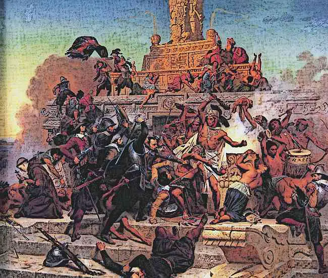 Hernan Cortes Storms the Aztec city of Teocalli